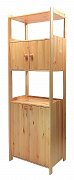 Regál s úložnými prostory 680 x 435 x 2040 mm Lak bezbarvý