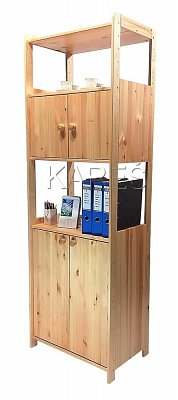 Regál s úložnými prostory 680 x 435 x 2040 mm Provedení přírodní
