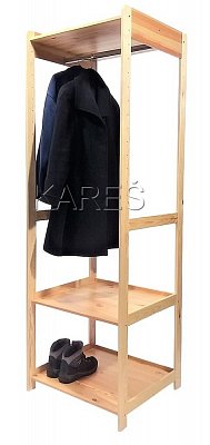 Regál šatní 680 x 600 x 2040 mm Tmavý dub