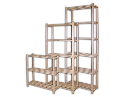 Regál se 3 laťkový policemi 750 x 400 x 900 mm Bílá