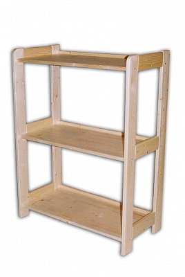 Regál se 3 plnými policemi 800 x 335 x 890 mm Lak bezbarvý