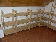 Regál se 3 plnými policemi 800 x 335 x 890 mm Lak bezbarvý