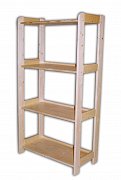 Regál se 4 plnými policemi 680 x 435 x 1275 mm Světlý dub