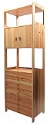 Regál se zásuvkami a úložným prostorem 680 x 435 x 2040 mm Mahagon